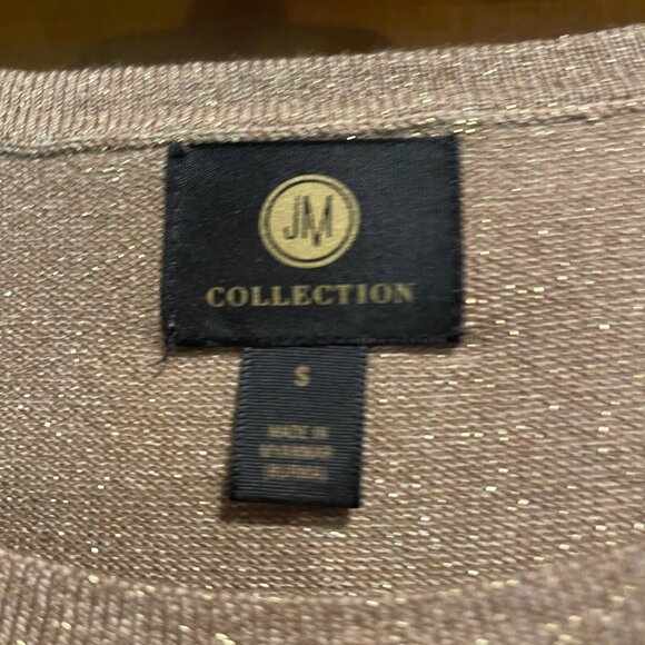JM Collection Gold Metallic Sweater Long Sleeve size S - Picture 4 of 4